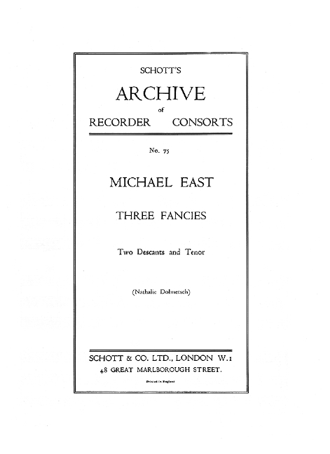 3 Fancies  for 3 recorders (SST)  score and parts