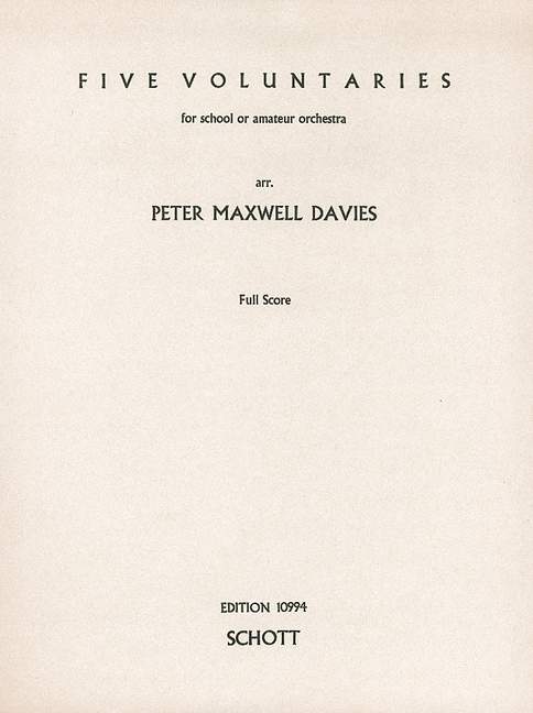 5 voluntaries  for school- oder amateur orchestra  score