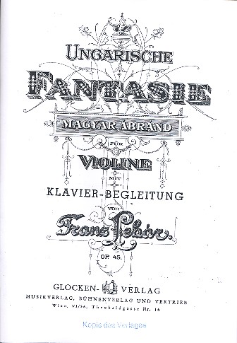 Ungarische Fantasie op.45&nbsp;&nbsp;für Violine und Klavier&nbsp;&nbsp;