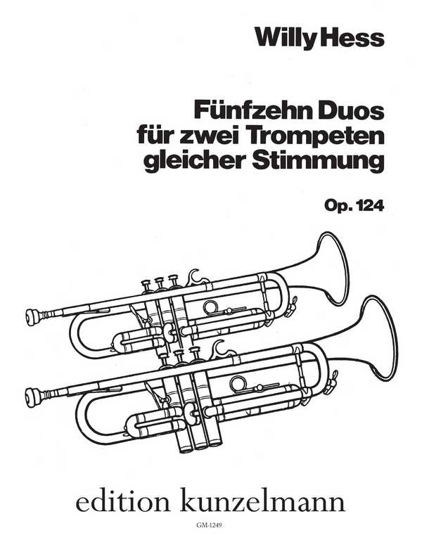 15 Duos op.124  für 2 Trompeten gleicher Stimmung  2 Spielpartituren