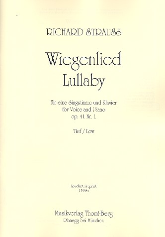 Wiegenlied op.41,1  für Gesang (tief) und Klavier  