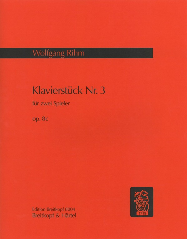Klavierstück Nr.3 op.8c  für Klavier zu 4 Händen  