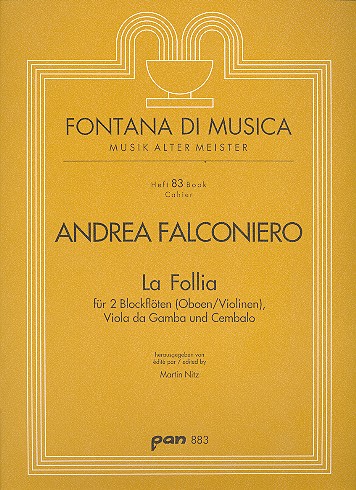 La Follia   für 2 Blockflöten (Ob,Vl), Viola da gamba und Cembalo  Partitur und Stimmen