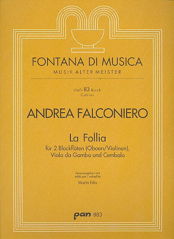 La Follia   für 2 Blockflöten (Ob,Vl), Viola da gamba und Cembalo  Partitur und Stimmen