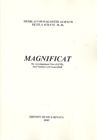 Magnificat: für gem Chor, Streicher und Bc  Partitur  