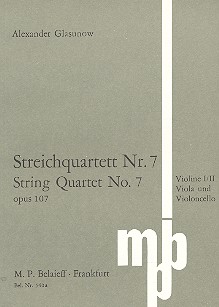 Streichquartett Nr.7 op.107&nbsp;&nbsp;für Streichquartett&nbsp;&nbsp;Studienpartitur