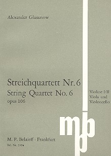 Streichquartett Nr.6 op.106&nbsp;&nbsp;für Streichquartett&nbsp;&nbsp;Studienpartitur