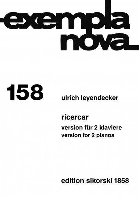 Ricercar für 2 Klaviere  Spielpartitur  