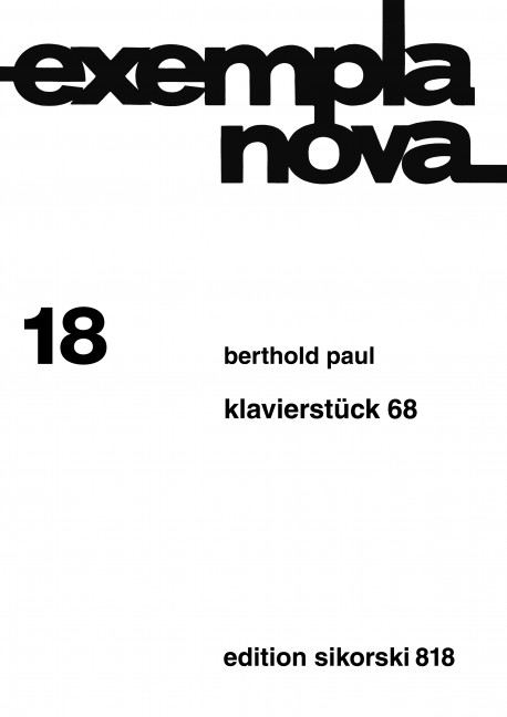 KLAVIERSTUECK 68&nbsp;&nbsp;&nbsp;&nbsp;EXEMPLA NOVA 18