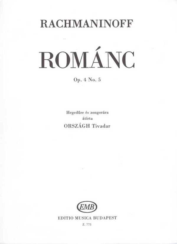 Romanze op.4,5 für Violine und  Klavier  