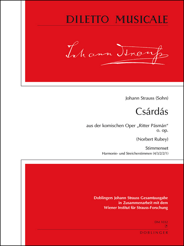 CSARDAS AUS DER OPER RITTER PASMAN&nbsp;&nbsp;FUER ORCHESTER STIMMENSET&nbsp;&nbsp;HARMONIE UND STREICHER 4-3-2-2-1