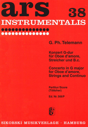 Konzert G-Dur TWV51:G3 für&nbsp;&nbsp;Oboe d'amore, Streichorchester und Bc&nbsp;&nbsp;Partitur