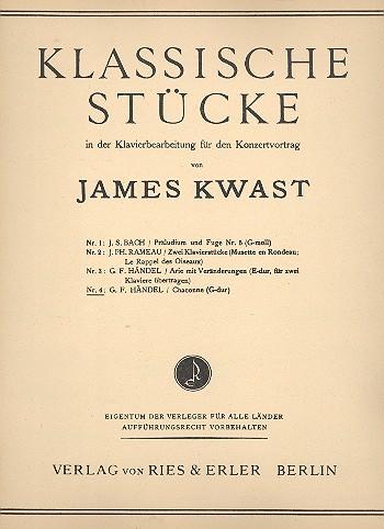 Chaconne G-Dur&nbsp;&nbsp;für Klavier&nbsp;&nbsp;