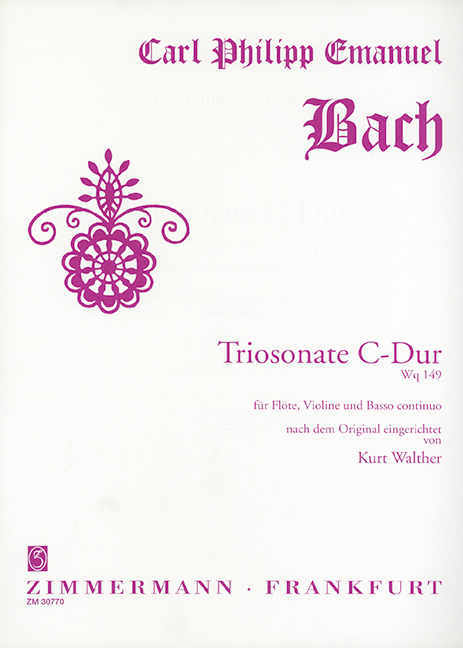 Triosonate C-Dur WQ149  für Flöte, Violine, und Bc  