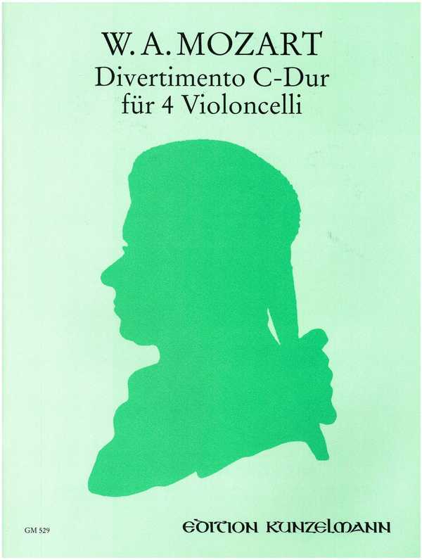 Divertimento C-Dur nach der Sonate KV358&nbsp;&nbsp;für 4 Violoncelli&nbsp;&nbsp;Stimmen