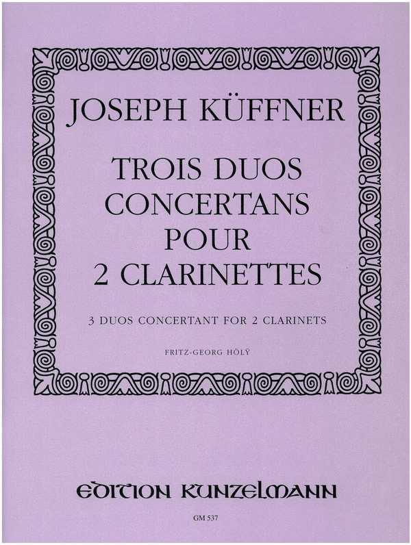 3 Duos concertants  für 2 Klarinetten  Stimmen
