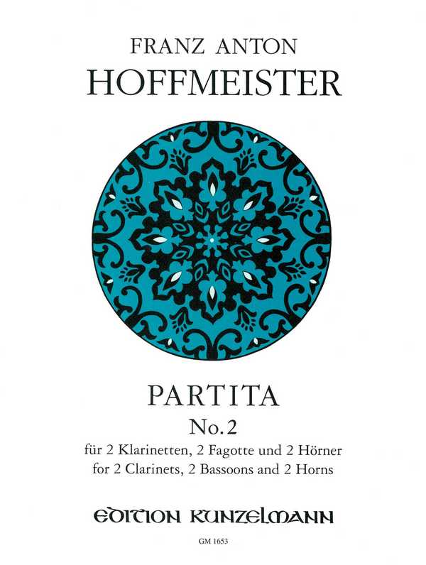 Partita Nr.2&nbsp;&nbsp;für 2 Klarinetten, 2 Fagotte und 2 Hörner&nbsp;&nbsp;Stimmen