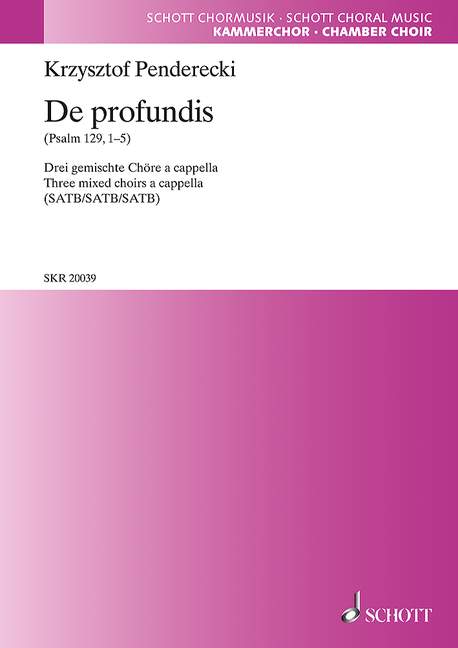 De profundis  für gem Chor a cappella  Partitur