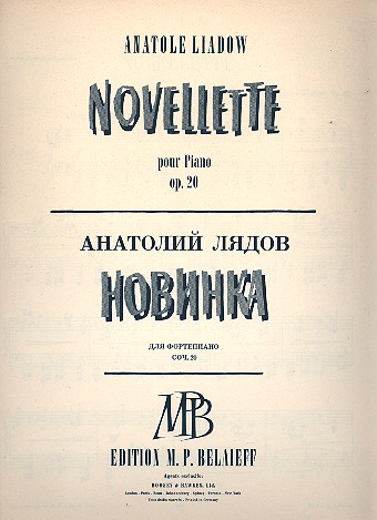 Novellette op.20  für Klavier  