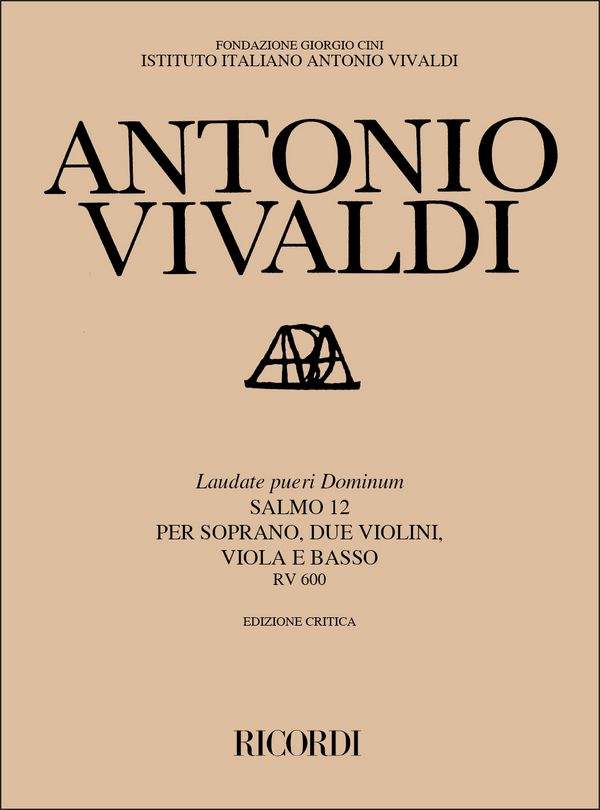 Laudate pueri RV600 Psalm 112&nbsp;&nbsp;für Sopran, Streicher und Bc&nbsp;&nbsp;Partitur