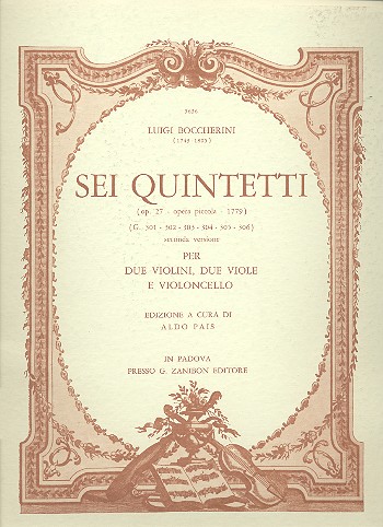 6 quintetti op.27 (secunda versione)  per 2 violini, 2 viole e violoncello  parti
