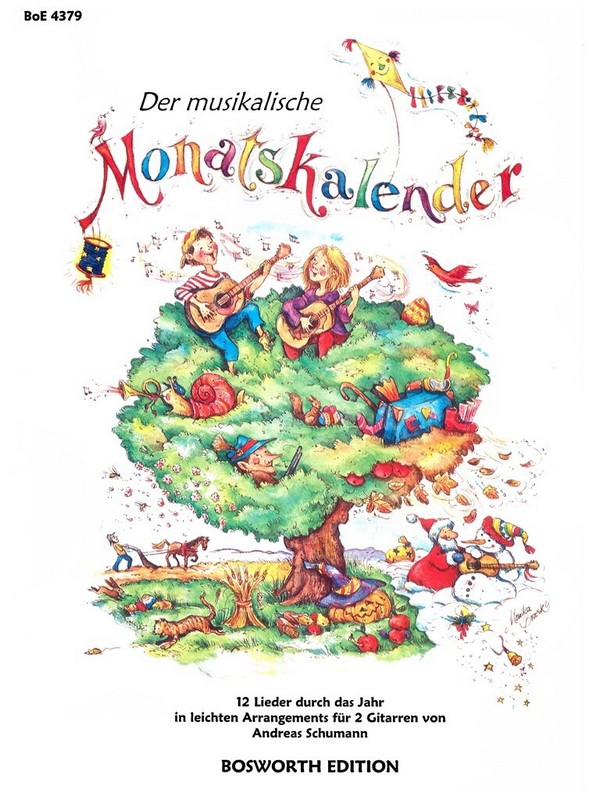 Der musikalische Monatskalender  12 leichte Lieder für 2 Gitarren  