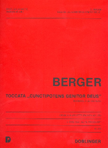 Toccata Cunctipotens genitor deus&nbsp;&nbsp;für Klarinette und Orgel&nbsp;&nbsp;(Pauken ad lib.)