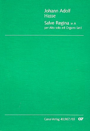 Salve Regina A-Dur für Alt und&nbsp;&nbsp;Orchester für Alt und Orgel&nbsp;&nbsp;