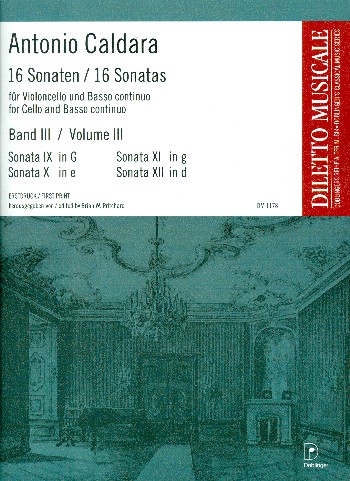 16 Sonaten Band 3 (Nr.9-12)  für Violoncello und Bc  