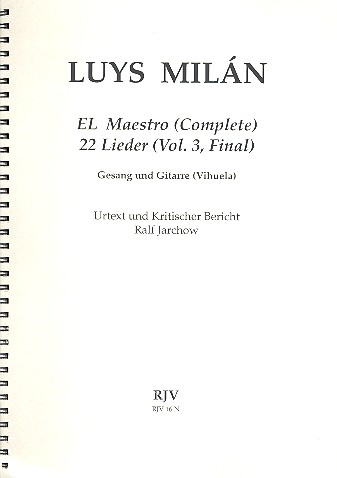 El maestro vol.3 22 Lieder für  Gesang und Gitarre (Vihuela)  