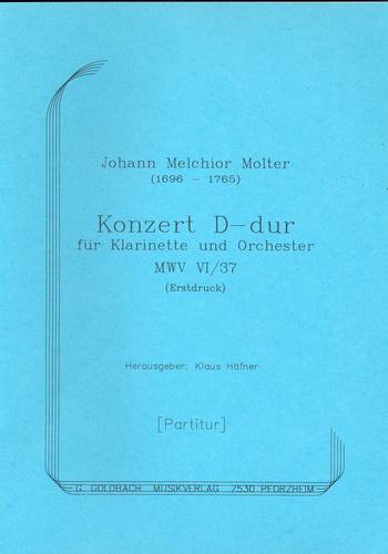Konzert D-Dur MWV6/37  für Klarinette und Streichorchester  Partitur