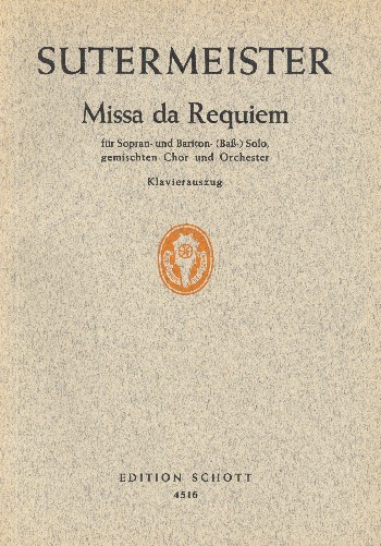 Missa da requiem  für Soli, gem Chor und Orchester  Klavierauszug