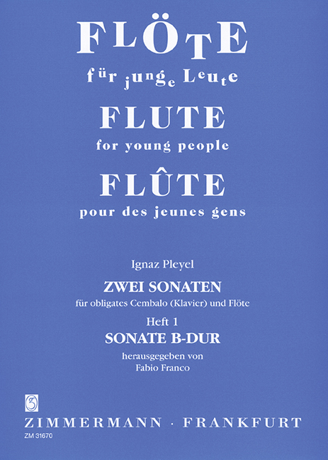 Sonate B-Dur für obligates&nbsp;&nbsp;Cembalo (Klavier) und Flöte&nbsp;&nbsp;