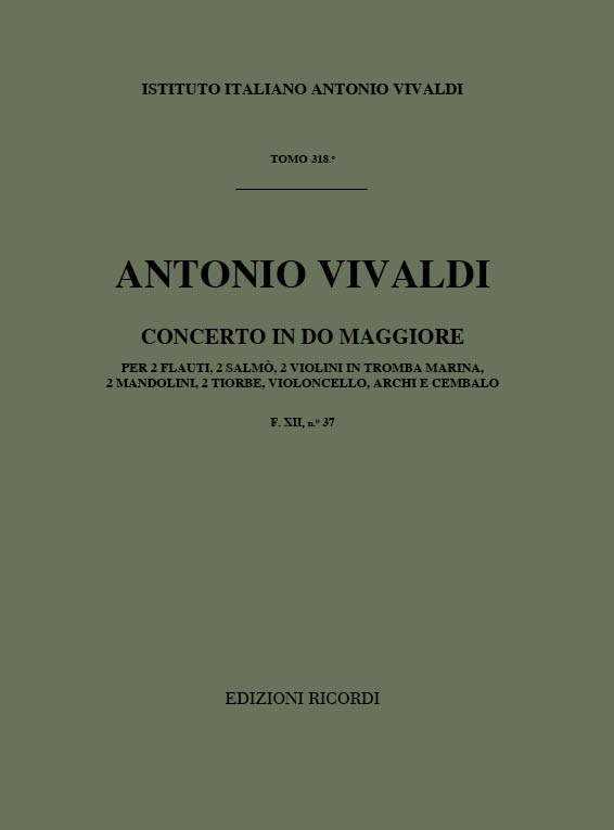 Concerto in do maggiore F12,37 RV558&nbsp;&nbsp;per orchestra&nbsp;&nbsp;partitura