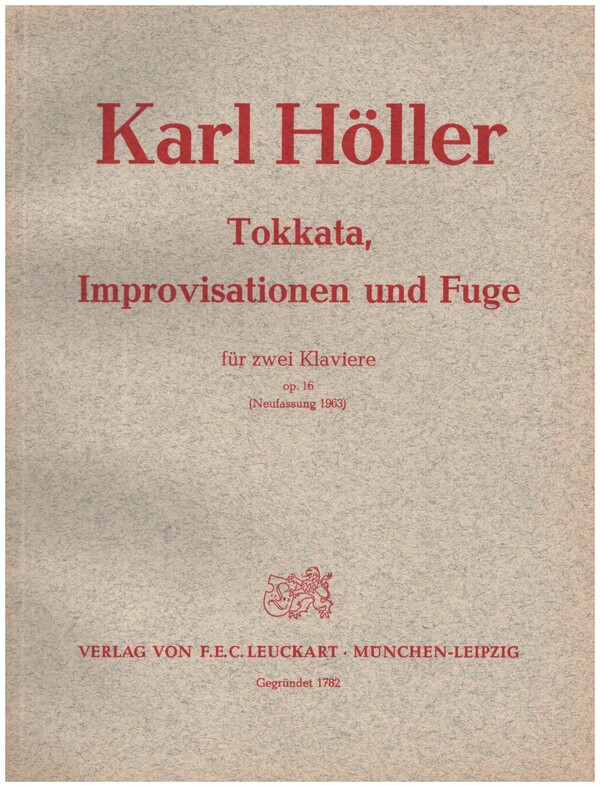 Toccata Improvisationen und Fuge op.16  für 2 Klaviere  Partitur