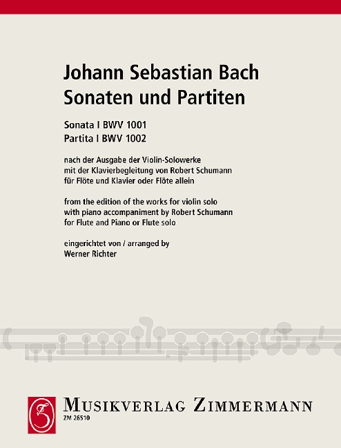 Sonaten und Partiten Band 1&nbsp;&nbsp;BWV1001-1002 für Floete und&nbsp;&nbsp;Klavier oder Flöte allein