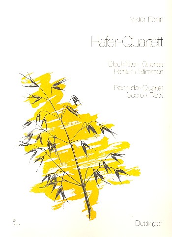 Hafer-Quartett für 4 Blockflöten  Partitur und Stimmen  