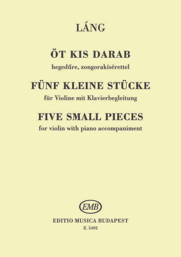 5 KLEINE STUECKE FUER VIOLINE&nbsp;&nbsp;UND KLAVIER&nbsp;&nbsp;