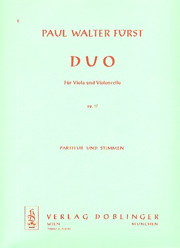 Duo op.17 für Viola und&nbsp;&nbsp;Violoncello (1958)&nbsp;&nbsp;Partitur und Stimmen