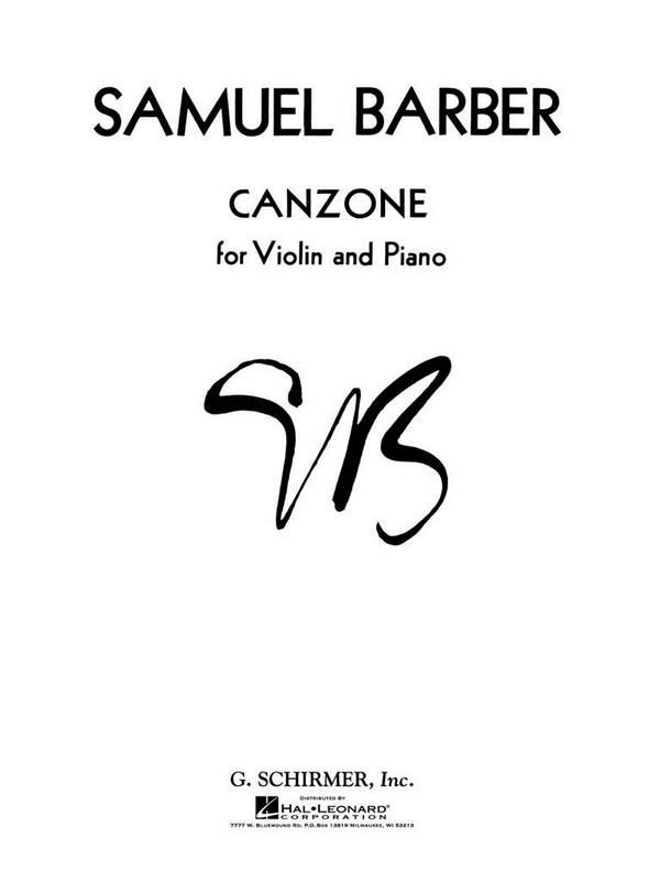 Canzone  for violin and piano  