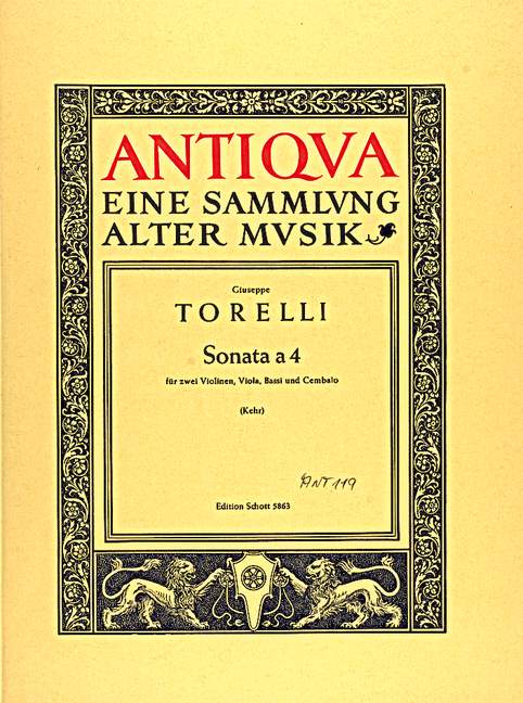 Sonata a 4 op. 8/2&nbsp;&nbsp;für 2 Violinen, Viola, Bassi und Cembalo&nbsp;&nbsp;Err:520