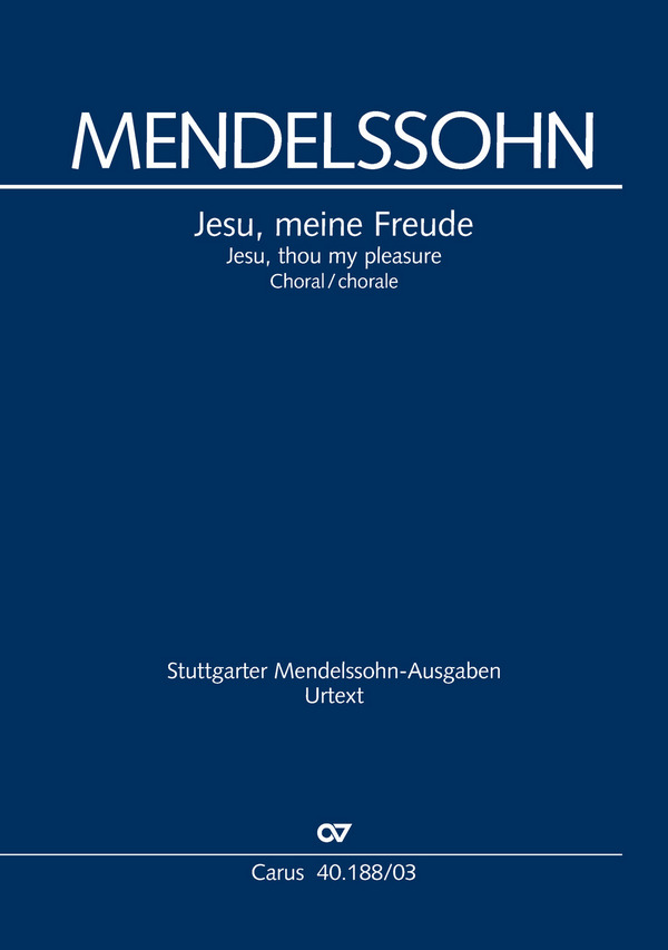 Jesu meine Freude&nbsp;&nbsp;für gem Chor und Orchester&nbsp;&nbsp;Klavierauszug (en/dt)