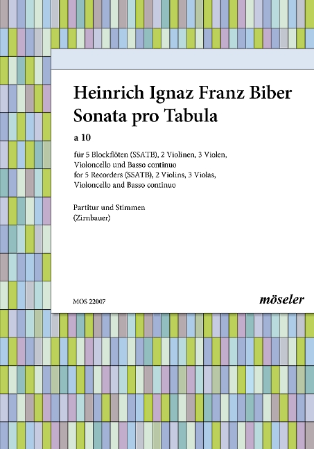 Sonata pro tabula a 10&nbsp;&nbsp;für 5 Flöten, 2 Vl, Va und Bc&nbsp;&nbsp;Partitur und Stimmen