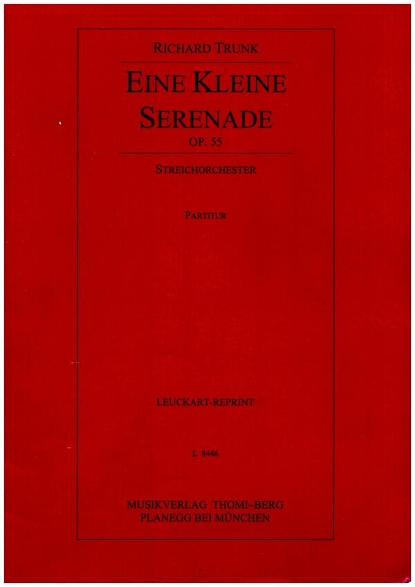 Eine kleine Serenade op.55  für Streichorchester  Partitur