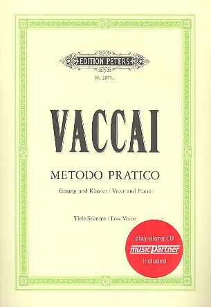 Metodo pratico di canto italiano (+CD)  für tiefe Singstimme und Klavier (it/dt)  Gesangsstudien