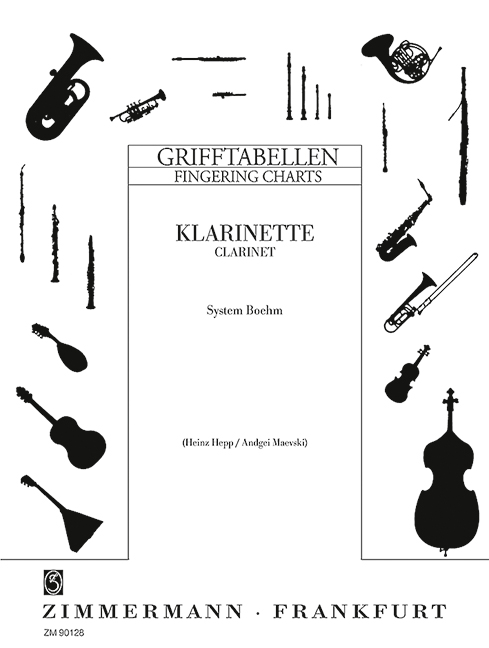 Grifftabelle&nbsp;&nbsp;für Klarinette (Böhm-System)&nbsp;&nbsp;
