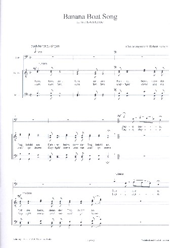 Banana Boat Song für Bass solo  und Männerchor a cappella  Partitur (dt/en)