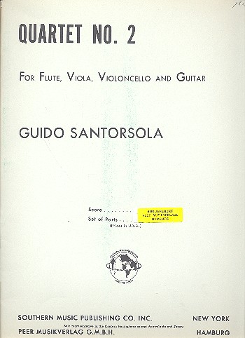 Quartet no.2   for flute, viola, violoncello and guitar  score