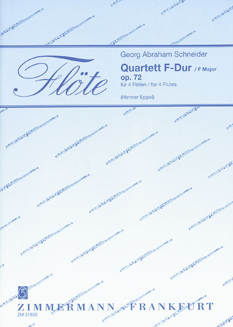 Quartett F-Dur op.72 für 4 Flöten  Partitur und Stimmen  
