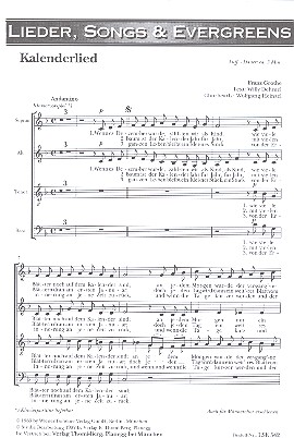 Kalenderlied  für gem Chor und Klavier  Chorpartitur